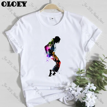 Moda Kralj Popa Michael Jackson majica s kratkimi rokavi Ženske MJ OLODUM Ženska T-shirt Harajuku Bombaž Tiskanja Tshirt Ulične Hip Hop
