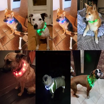 Pet Nepremočljiva USB Polnilna LED Pes Ovratnik Noč Varnost Utripa Hišne Oskrbe Psa Dodatki Za Psiček LED Ovratnik Vrvici