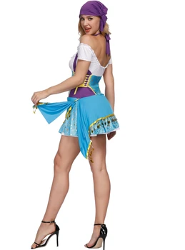 Ženska Junak Zgodbe, Romski Princesa Fortune Teller Obleko Pustna Seksi Gypsy Kostum Pirat Cosplay