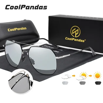 CoolPandas 2020 Vrh Parcelo, sončna Očala Polarizirana Moških Photochromic sončna Očala Ženske Vožnje Očala Pomnilnik Kovinski zonnebril heren