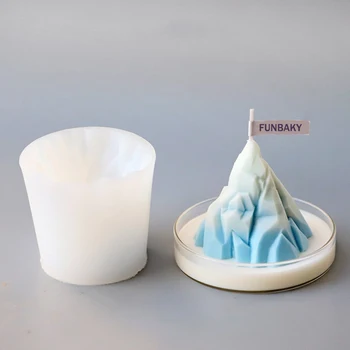 FUNBAKY 3D Simulacija ledene gore Sveče Plesni DIY Vulkanski Silikona, Fondat Plesni Sveče Orodja za Dekoracijo