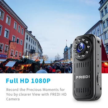 FREDI Mini IP Fotoaparat 2.0 MP 1080P HD P2P Ir Nočno Vizijo Varnostne Kamere Brezžično Prostem WIFI Kamera Podpira TF Kartice 128G