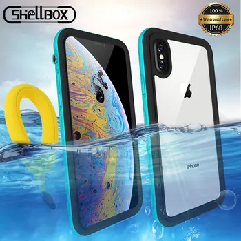 Shellbox Nepremočljiva Podvodni Telefon Primeru Za iPhone 11 Pro Max XR XS Max 6S 8 7 Plus Shockproof Mehko TPU Silikon Jasno Pokrov