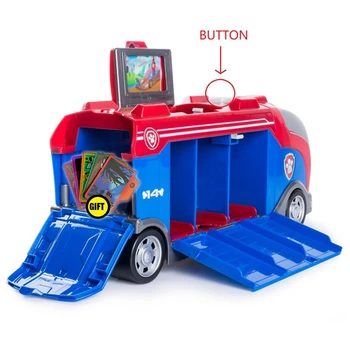 Avtobus z Glasbo Šapa Avto Naloga Cruiser Patrol Velik Tovornjak za Igrače za Pse Reševalne Ekipe Otroci figuric-Igrač Božična Darila