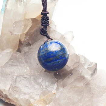 Vroče prodajo!!!!!Naravna modra lapis mini crystal ball meditacija čakro, biser obesek kot Božično darilo