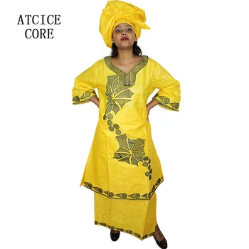 Afriške obleke za ženske BREZPLAČNA DOSTAVA za NOVO MODNO OBLIKOVANJE AFRIŠKE BAZIN RICHE VEZENJE DOLGO RAPPER afriška oblačila SP18#