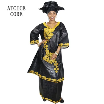 Afriške obleke za ženske BREZPLAČNA DOSTAVA za NOVO MODNO OBLIKOVANJE AFRIŠKE BAZIN RICHE VEZENJE DOLGO RAPPER afriška oblačila SP18#