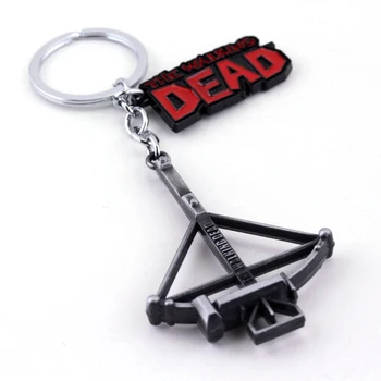 Debelo Nakit Walking Dead Keychain Daryl Dixon Samostrel Ključnih Verige Logotip Black 7 cm Kovinski Keychains Moški obesek za ključe ključa imetnika