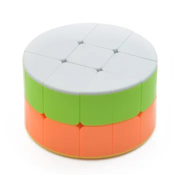 Valj Torto 2x3x3 Speed Magic Cube Stickerless Twist Puzzle Igrača Možganov Teaser 3D IQ Igre ABS Multi-Barvni Darilo Magico Cubo 66mm