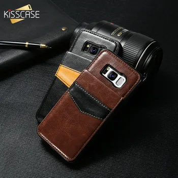 KISSCASE S8 S9 S10 S9 Plus Note10 Usnje Navpično Flip Primeru Za Samsung S10 Plus Zajema Primere, Reža za Kartico Coque S8 Plus S7 Etui