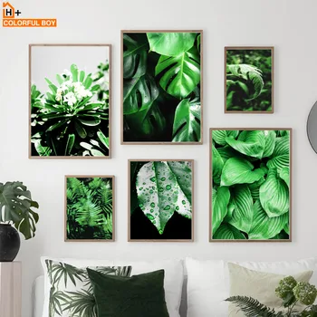 Wall Art Platno Slikarstvo Sveže Zeleno Cvet Aloe Tropskih Listi Nordijska Plakatov In fotografij Stenske Slike Za Dnevna Soba Dekor