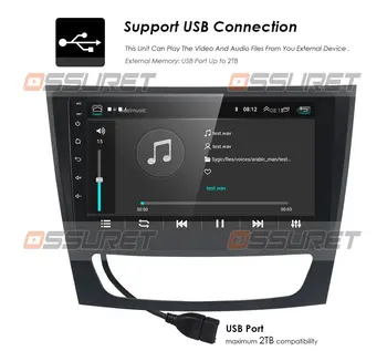 Android 10 Avtomobilski Stereo Radio, GPS, Wifi TPMS za Mercedes Benz E/CLS/G Class W211 W219 Quad Core 2 GB RAM, 32 GB ROM Cam-v 4G DTV USB