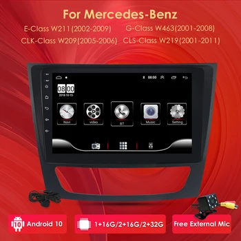 Android 10 Avtomobilski Stereo Radio, GPS, Wifi TPMS za Mercedes Benz E/CLS/G Class W211 W219 Quad Core 2 GB RAM, 32 GB ROM Cam-v 4G DTV USB