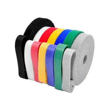 5 Metrov/rola Čarobno sponke najlon kabel kravato Širina 3 cm žice upravljanje vezicami 6 barv, da izberejo DIY