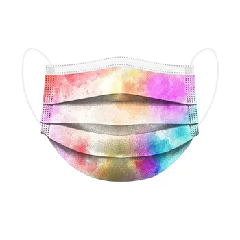 50 KOS Tie Dye Barve Masko za Enkratno uporabo Gradient Natisnjeni Usta Maske Mascarilla 3 Capas Fashion Obraza Masko De Varstvo