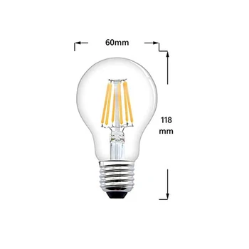 4pcs/veliko LED Žarnice Žarnica E27 Toplo/Hladno Bela 2W/4W/6W/8W Edison Vijak A60 Varčna Žarnica