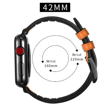 Silikonski+Usnje Šport Trak za Apple Watch Band Serije 6 SE 5 4 3 2 1 iwatch 38 mm 40 mm 42mm 44 moško ročno uro Pasu.