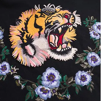 Visoka Novo Novost 2019 Punk Visoko Vezenega tiger rose Moda Majice Polo Majica Hip Hop Skateboard Bombaž Polos Vrh Tee #276