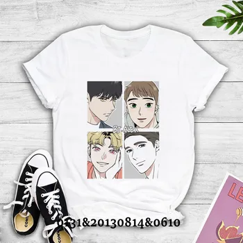 Bj Alex Stripi printed majica s kratkimi rokavi ženske Gyun Yaoi fantje, ljubezen kratka sleeved Harajuku ženske T-shirt moški moški gay ulične T-shirt