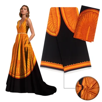 Nov Prihod satena svilena tkanina Moda afriške vosek za oblikovanje vzorcev Okolju Prijazno svilene tkanine za Stranko Obleko S180613