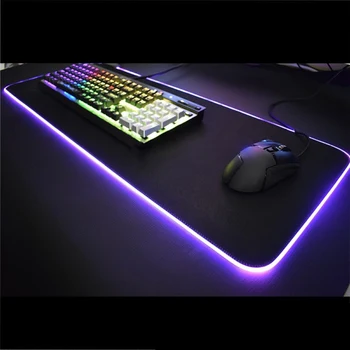 LED RGB Barvna Svetloba Svetlobni Namizje Mouse Pad Preprogo Računalniško Opremo RGB Mouse Pad Gaming Mouse Pad Igralec Velikih Miško
