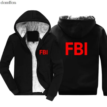 Novi Akademiji FBI Quantico v Virginiji Hoodie Moških Bombaž Plašč Toplo Zimsko Jakno Hooded Majica