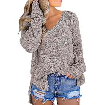 2020 novo jeseni in pozimi žensk zrn žamet proti-vrat split puloverju pulover zimskih oblačil žensk Računalnik Pletene Proti-Vrat