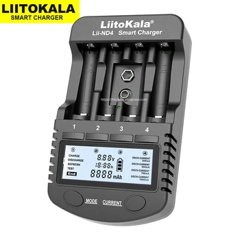 LiitoKala Lii-ND4 NiMH/Cd polnilec aa aaa polnilnik LCD Zaslon in se Preizkusite zmogljivost baterije 1,2 V, aa, aaa in 9V baterije.