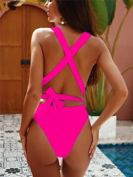 Več načinov nošenja Kopalke Ženske enodelne Kopalke, Monokini Traje de bano Mujer Trikini Bikini Biquini Maillot femme