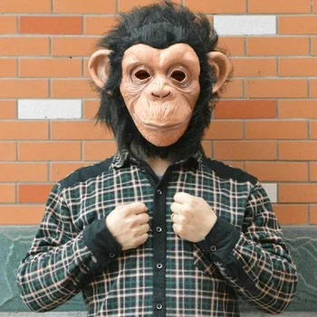 King Kong Gorilla Velika Ušesa Opica Masko Smešno Živali, noč Čarovnic Maškarada Stranka Okolju prijazno Latex Poln Obraz Masko