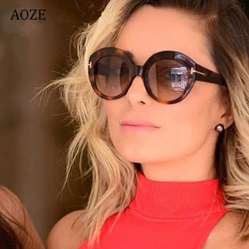 AOZE moda Pisane Gradient Žensk Vintage sončna Očala Oval Odtenkov Za Dame T sončna Očala Gafas Leče Oculos Sol UV400
