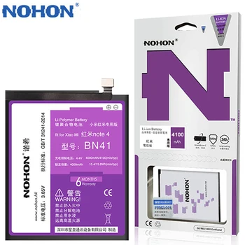 Novi Originalni NOHON BN41 Za Xiaomi Redmi Opomba 4 MTK X20/ Opomba 4X Pro 4G 4100mAh Zamenjavo Mobilnega Telefona, Baterije, ki je Na Zalogi, Brezplačna Orodja