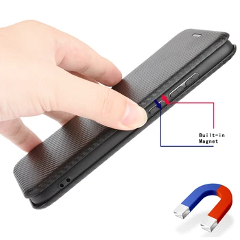 Za OnePlus 5T 5 T 1+5T Primeru Ogljikovih Vlaken Flip Usnjena torbica Za En Plus 5 1+5 Poslovnih Magnetni Denarnice Card Slot Slim Pokrov
