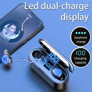 Floveme Brezžična tehnologija Bluetooth 5.0 Slušalke LED Zaslon TWS 2000mAh Prstnih Dotik Ušesnih Čepkov Slušalke Z Mikrofonom