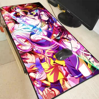 Ne Igra Nobene Življenje Anime Velike Gaming Mouse Pad Igralec Računalnik Mousepad Anti-slip Naravne Gume Gaming Miška Mat Dropshipping