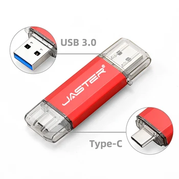 JASTER Hotsale Tip-C USB Flash Drive Type C Pero Disk 128GB 32GB 64GB 8GB 16GB 4GB USB ključ 3.0 Pendrive za Tip-C Naprave