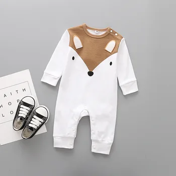 Lep Fox Toddlers Oblačila Baby Dolgimi Rokavi, spodnje Perilo igralne obleke Navaden Barvni Živali Otrok, Fant Kostum 12-18 M Bombaž Jumpsuits