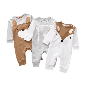 Lep Fox Toddlers Oblačila Baby Dolgimi Rokavi, spodnje Perilo igralne obleke Navaden Barvni Živali Otrok, Fant Kostum 12-18 M Bombaž Jumpsuits