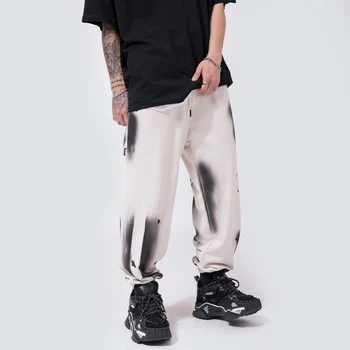 2020 Ulične Tie-dye Harem Hlače 2020 Priložnostne Bombaž Svoboden Elastični Pas Sweatpants Hip Hop Harajuku Joggers Moške Hlače Sive