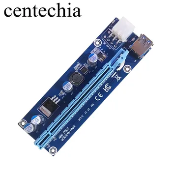 PCI-E 1x, da 16x Rudarski Stroj Enhanced Extender Riser Card Adapter s 50 cm USB 3.0 & SATA Napajalni Kabel levo/desno
