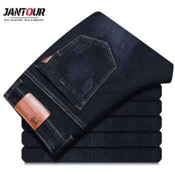 Jantour 2020 Mens blagovno znamko jeans, Moda za Moške Priložnostne Slim fit Straight Visoko Raztezajo Noge skinny jeans moške črne moške hlače moški