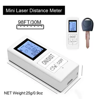 Mini Digitalni laserski merilnik za ponovno Polnjenje Ukrep 98 Ft/30 M Domačo Uporabo, Merilno Orodje 0.03-30 m rangefinder