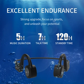 AIKSWE Kostne Prevodnosti Slušalke Bluetooth brezžične Slušalke 8GB IPX8 Nepremočljiva Predvajalnik Glasbe MP3, Plavanje, Potapljanje Športne Slušalke