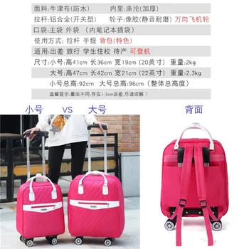 KLQDZMS 20/24 palca moda vozni prtljage kolesce oxford vozička kovček s kolesom ženske, potovalne torbe