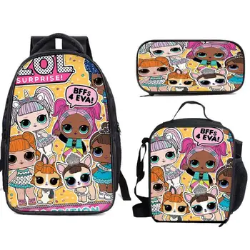 L. O. L. presenečenje ! Šolske torbe za Dekleta Predšolskih Knjižni Nahrbtnik za Otroke Učencev je Šolske Potrebščine LOL Bookbags Študentov 3pcs/set