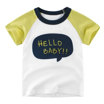 Poletje, Otroci, Dekleta, Fantje Tees Kratek Rokav Vrhovi Baby Toddler Bombaž Črko T-Shirt otroška Oblačila 2-10T