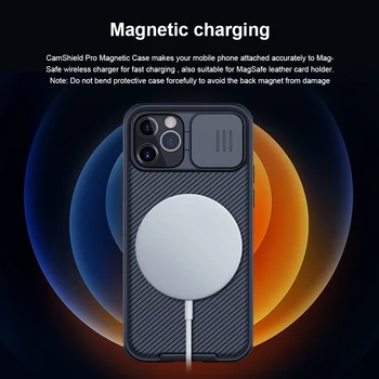 Za iPhone 12 Pro Max Kritje NILLKIN Ščit Potisnite Pokrov Kamere Varstvo Magnetni Primeru Za Apple iPhone 12 Max Pro mini Magsafe