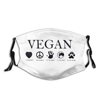 Veganska Moški Ženske Večkratno Uporabo Masko Veganstvo Anti Meglica Dustproof Maske Z Filtri Za Zaščito Masko Respirator Usta Žarilna
