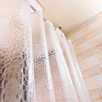 1.8 *1,8 m Moldproof Nepremočljiva 3D Stisnjen kopalnica Kopalnica Tuš Zavesa Okolju prijazno Belo Najboljša Nagrada