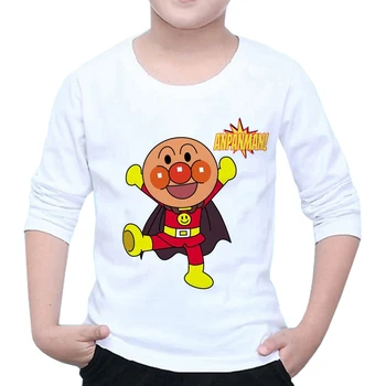 Anpanman Tiskanja Otrok Dečke Dolg Rokav Vrhovi Baby Toddler Anpanman Oblačila Cartoon Super Kruh Dekleta Fantje T-shirt Z51-2